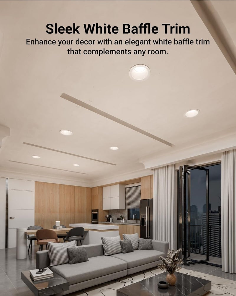 Sunco Lighting سنكو 12 عبوة 6 بوصة إطار ضوء السقف، بفلر خطوة مع حلقة قابلة للفصل، إطار ضوء مدمج أبيض - Image 5